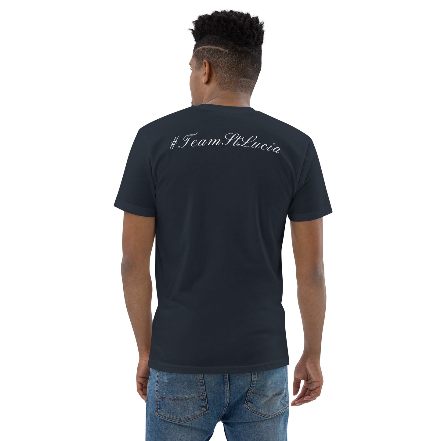 Team St. Lucia Men's Navy T-shirt (small logo)