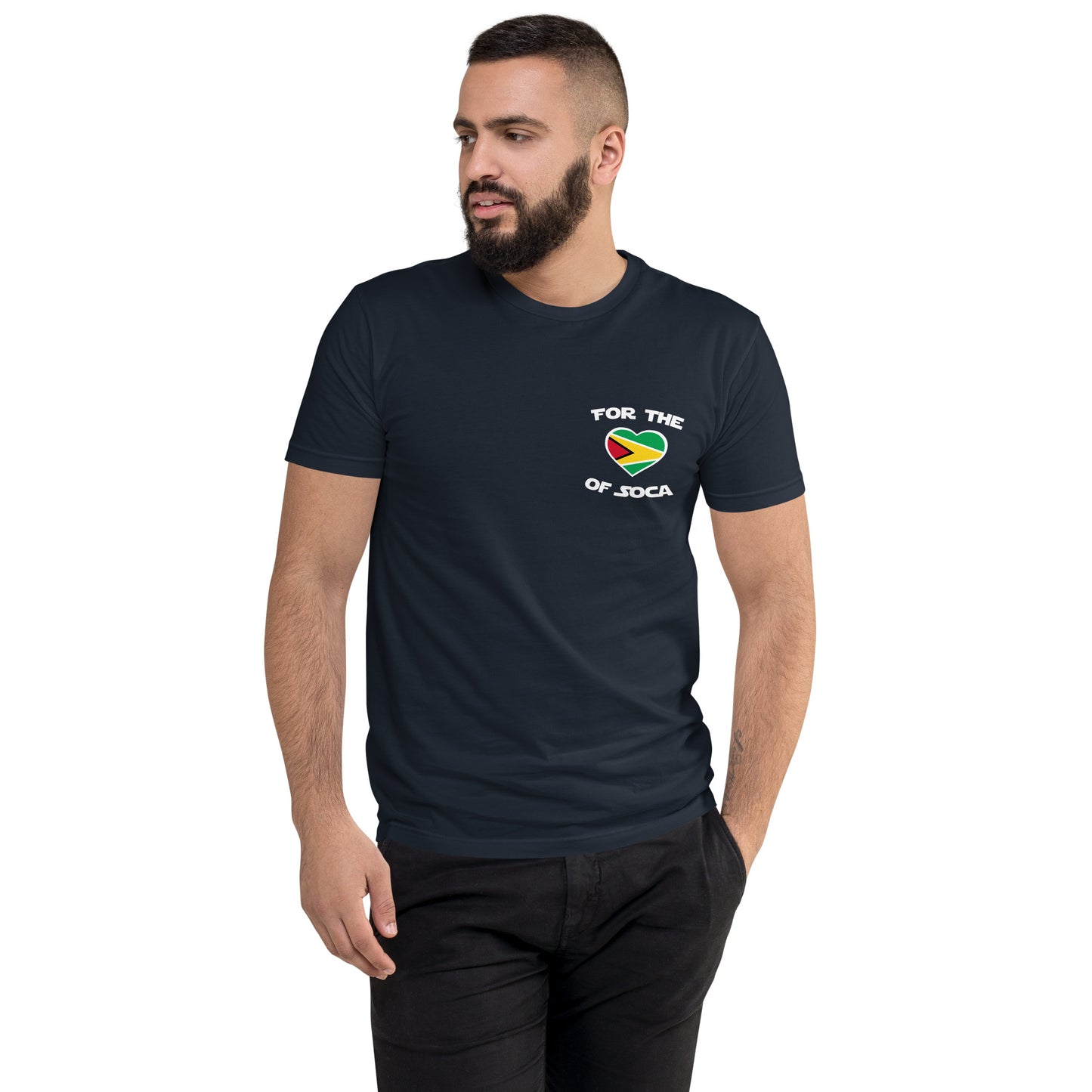 Team Guyana Men's Navy T-shirt (small logo)