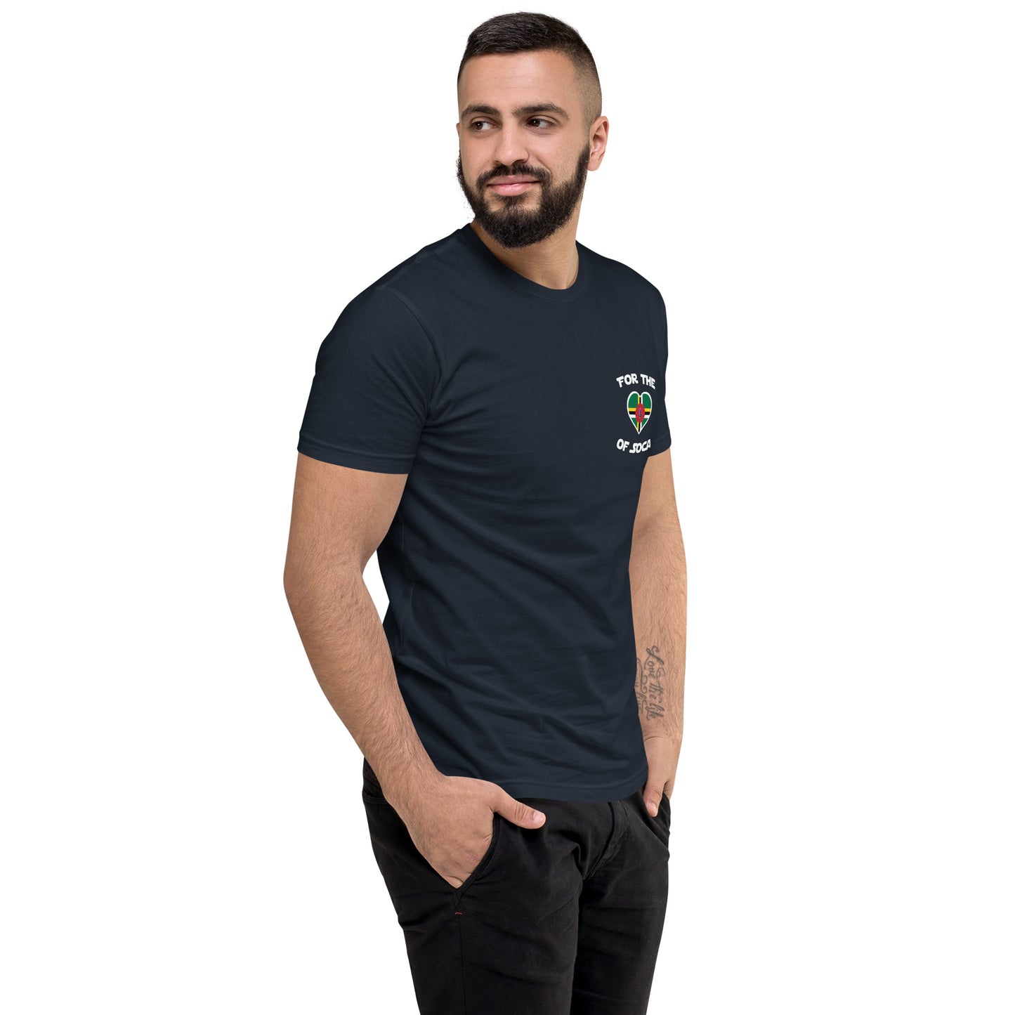 Team Dominica Men's Navy t-shirt (small logo)