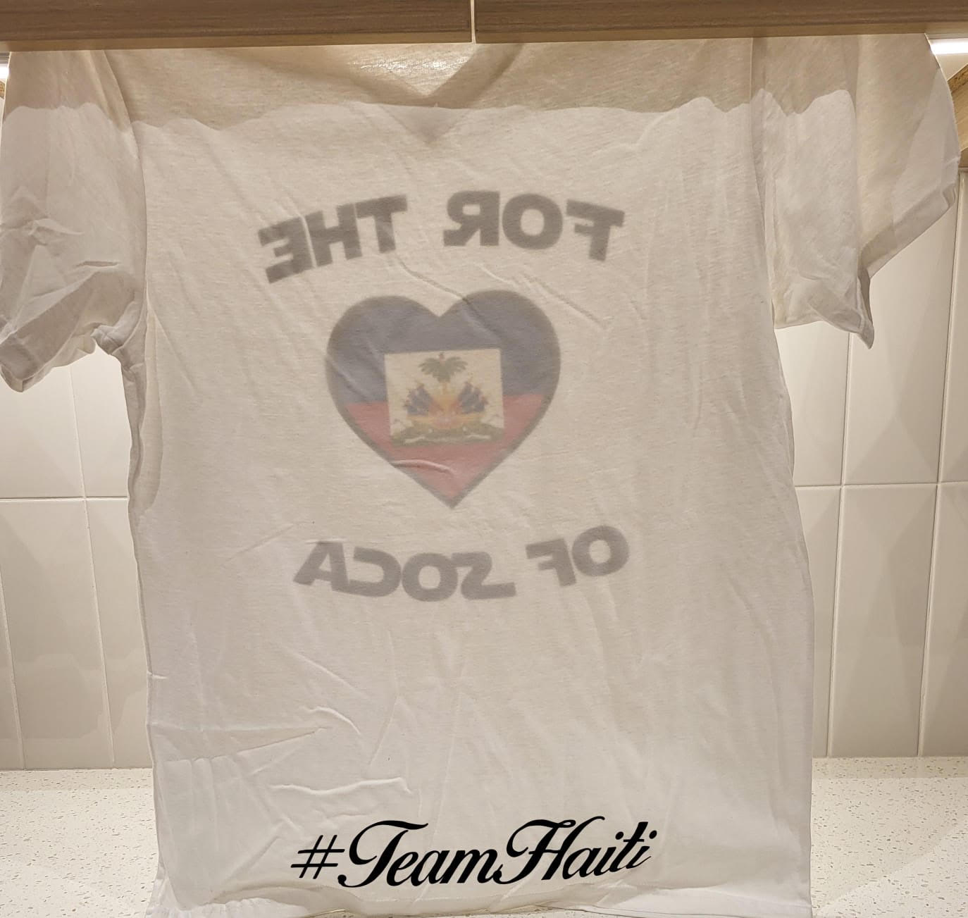 Team Haiti Unisex V-Neck White T-Shirt