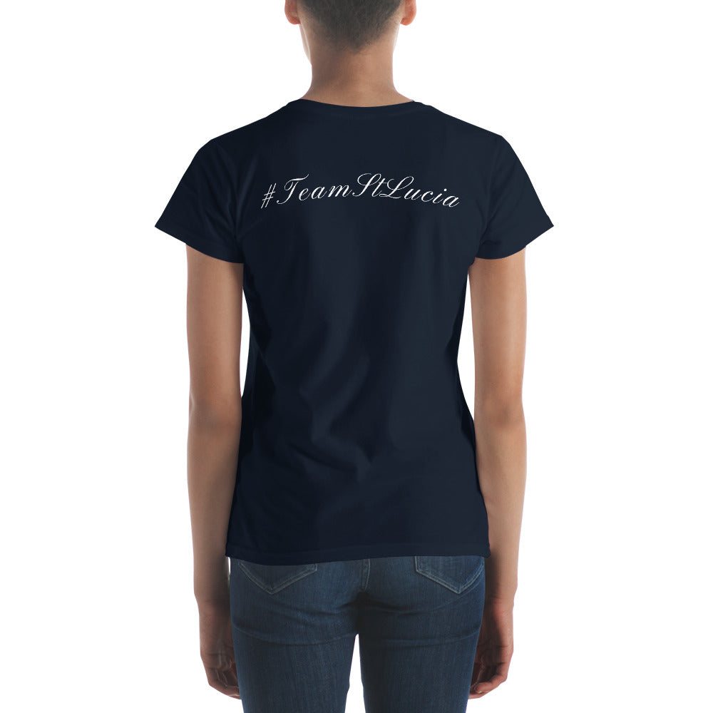 Team St. Lucia Women's Navy t-shirt (small logo)