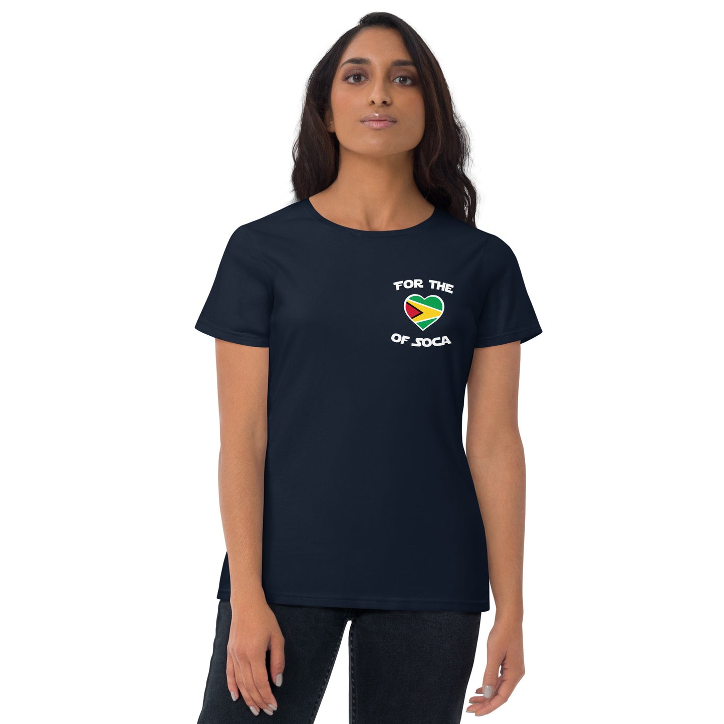 Team Guyana Women's Navy t-shirt (small logo)