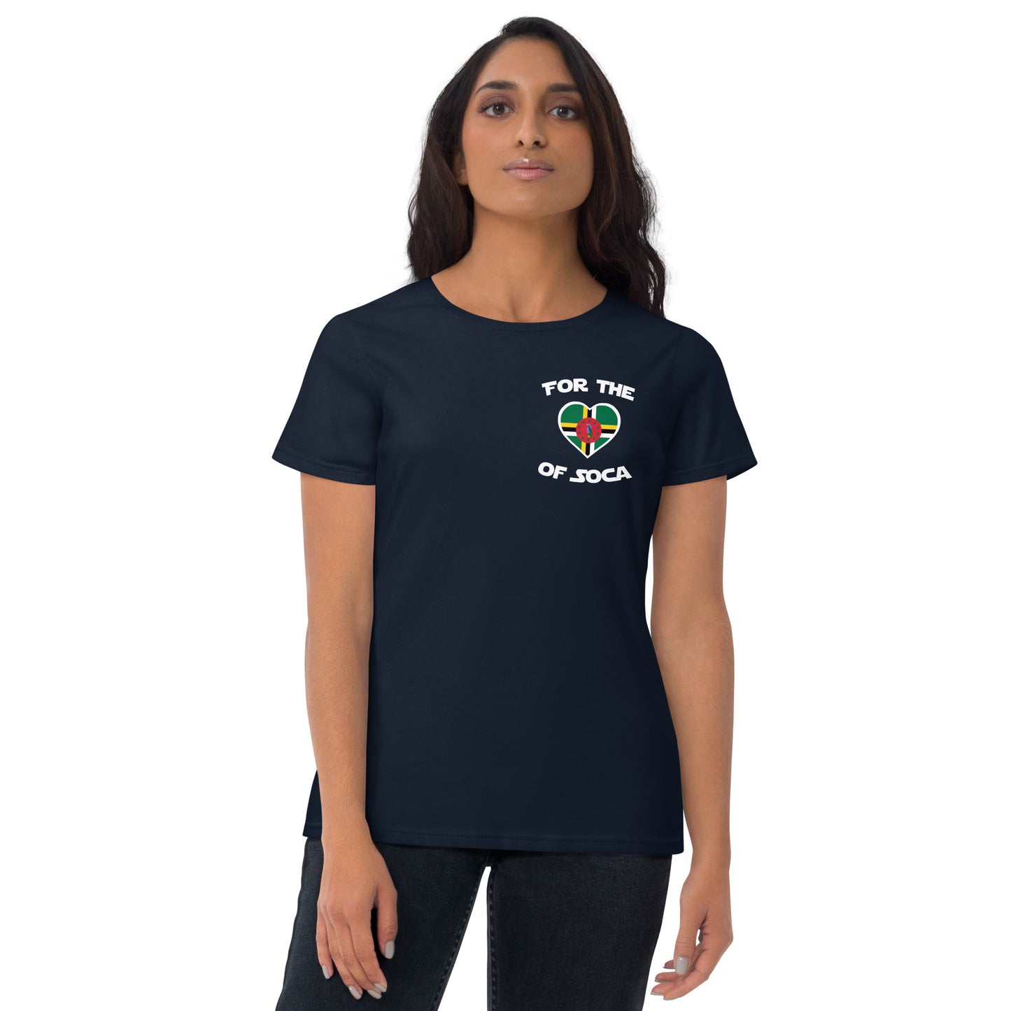 Team Dominica Women's Navy t-shirt (small logo)