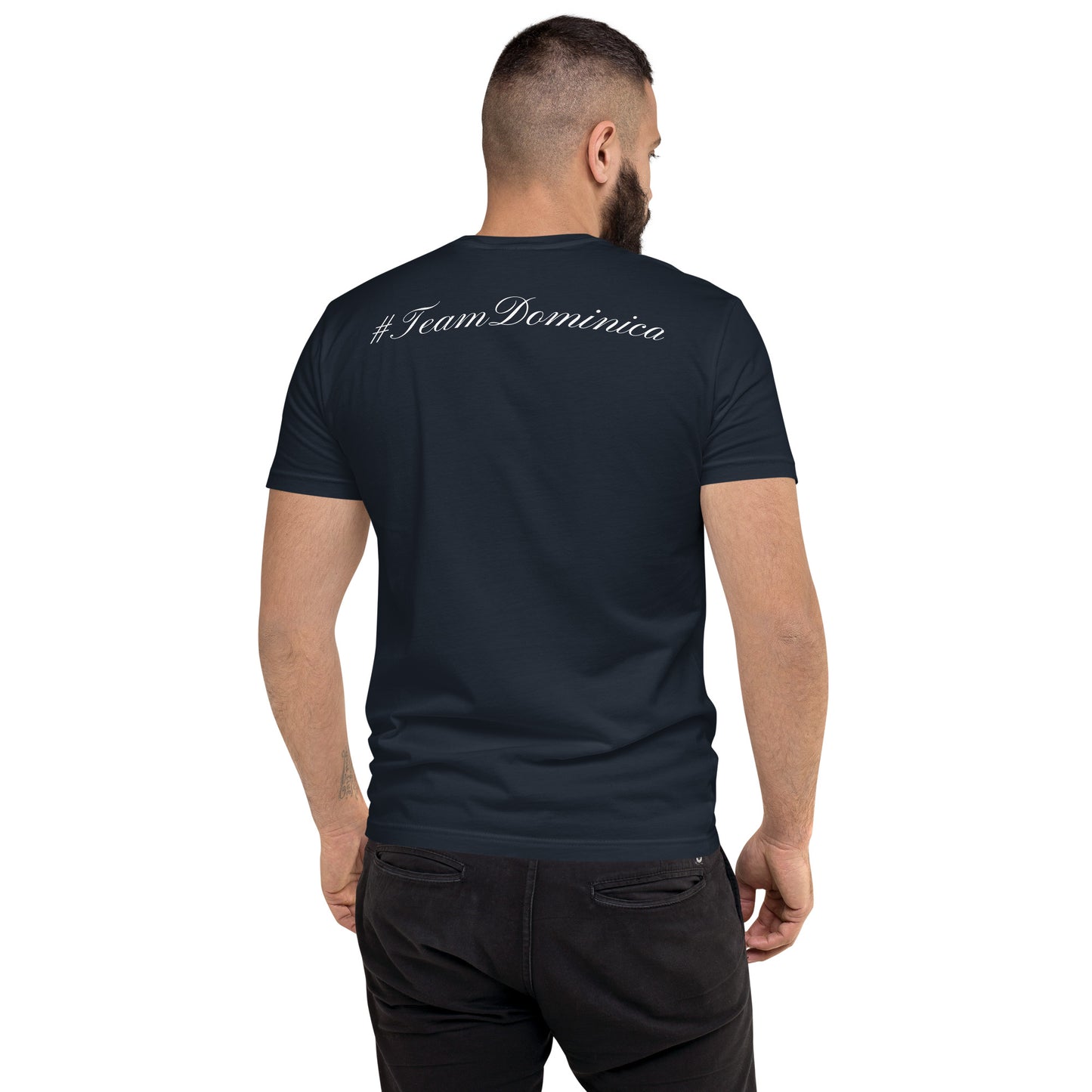 Team Dominica Men's Navy t-shirt (small logo)