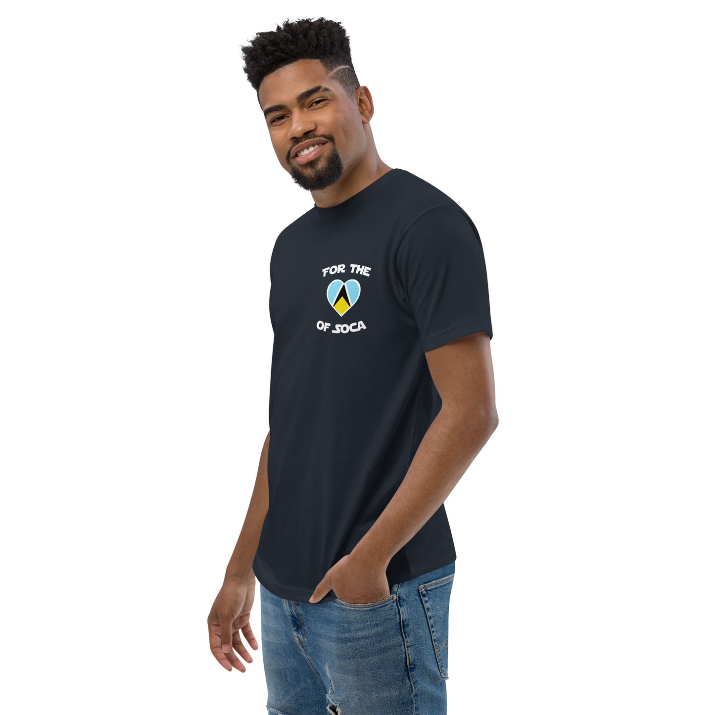 Team St. Lucia Men's Navy T-shirt (small logo)