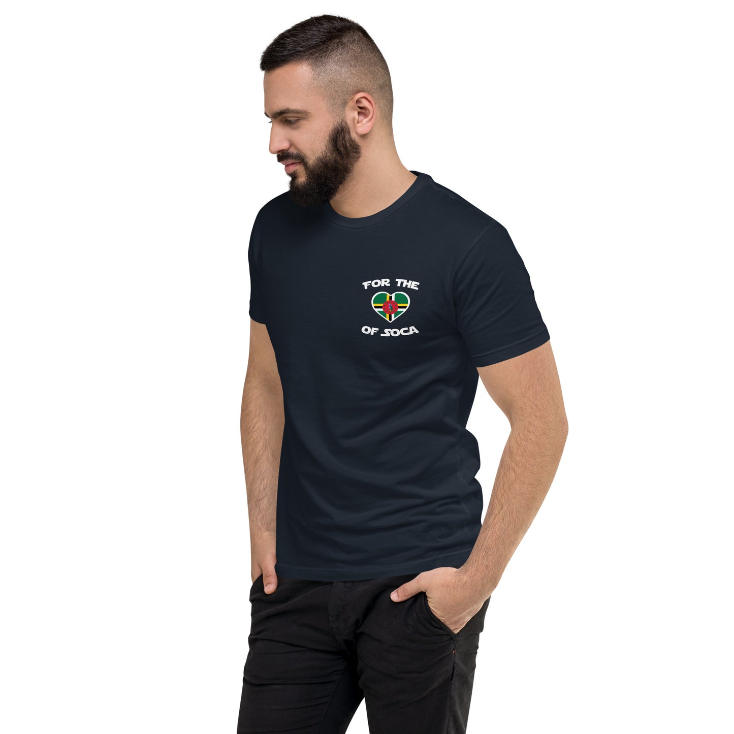 Team Dominica Men's Navy t-shirt (small logo)