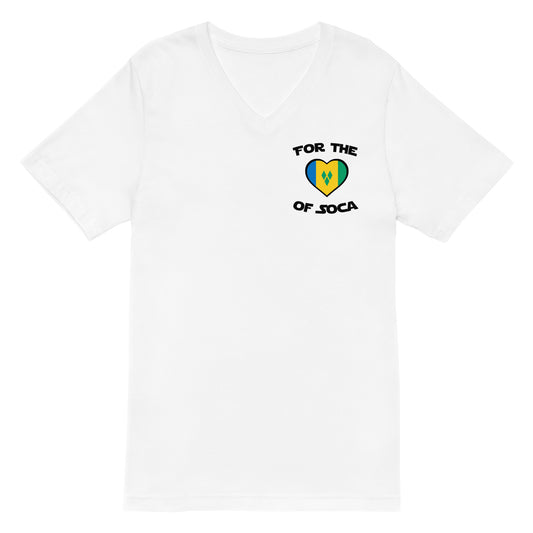 Unisex Team St. Vincent V-Neck T-Shirt White  (small logo)