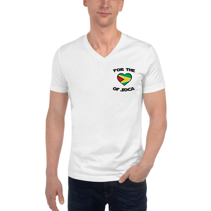Unisex Team Guyana V-Neck T-Shirt White  (small logo)