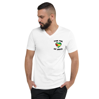 Unisex Team Guyana V-Neck T-Shirt White  (small logo)