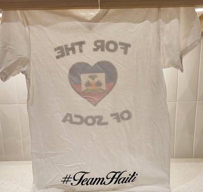 Team Haiti Unisex V-Neck White T-Shirt