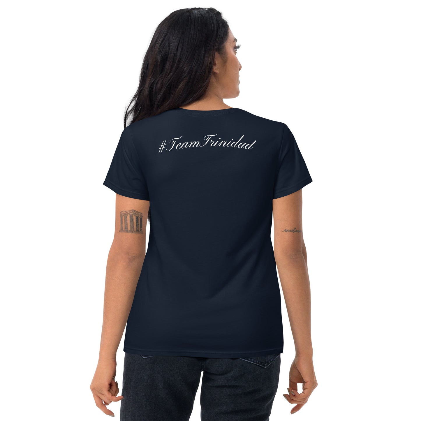 Team Trinidad Women's Navy T-shirt (small logo)