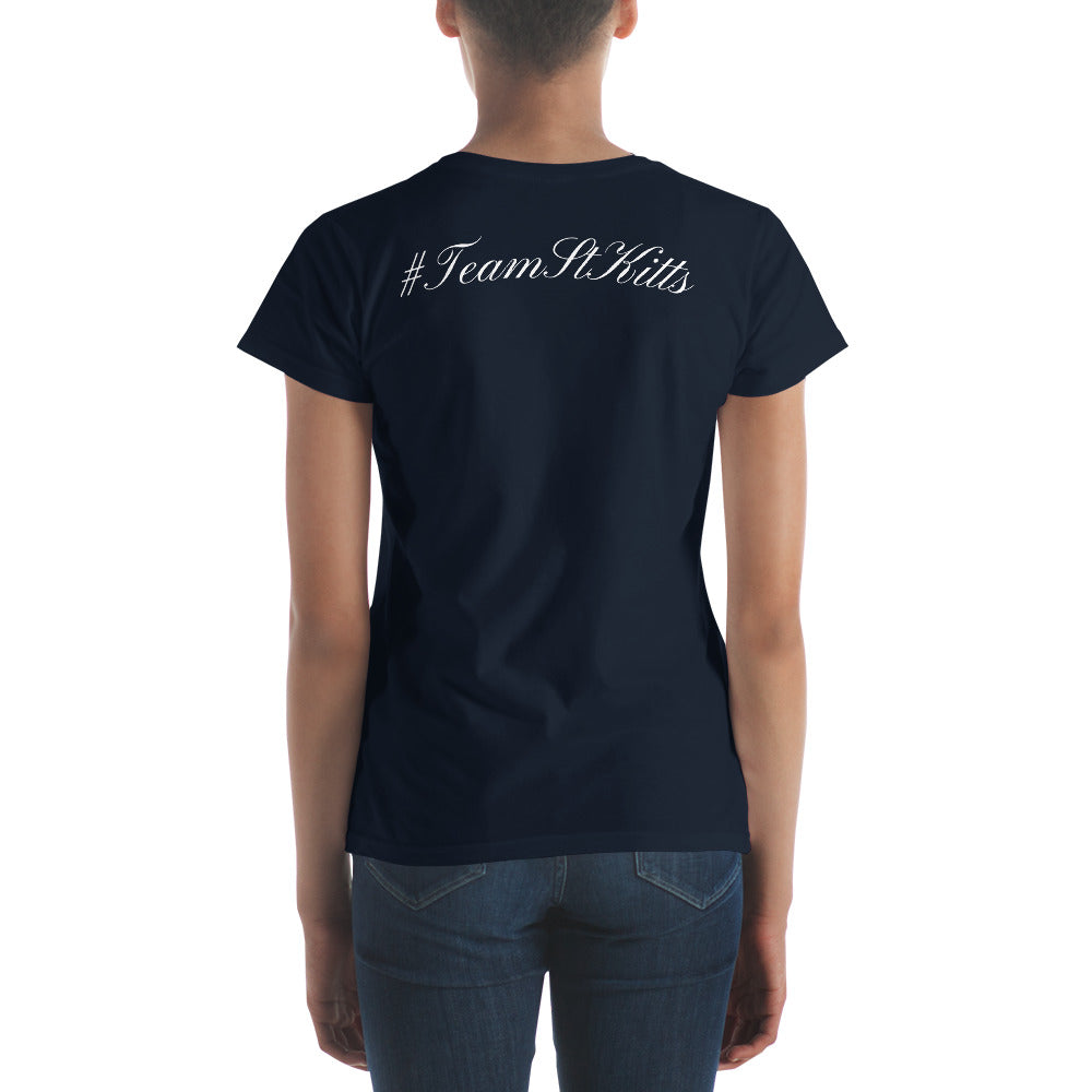 Team St. Kitts Women's Navy t-shirt (small logo)