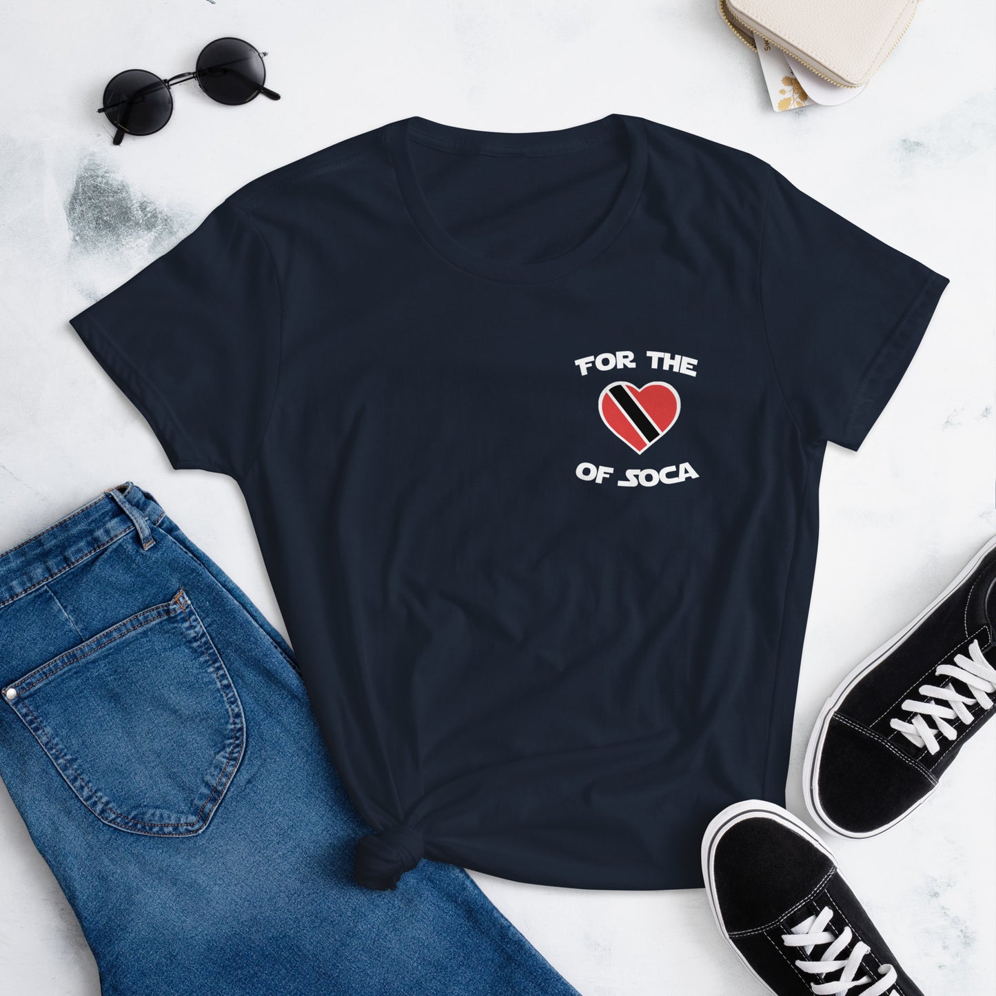 Team Trinidad Women's Navy T-shirt (small logo)