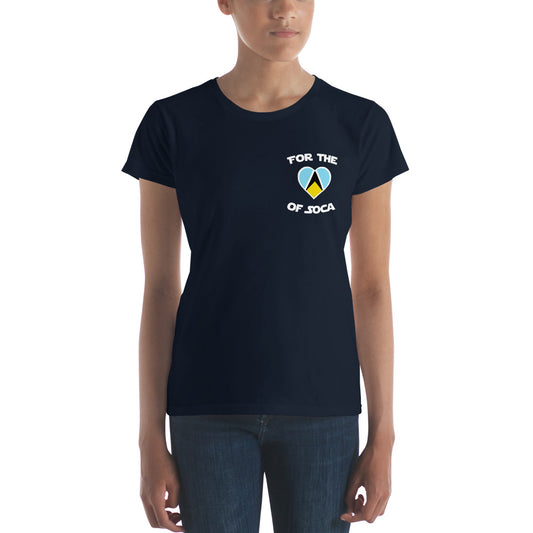 Team St. Lucia Women's Navy t-shirt (small logo)